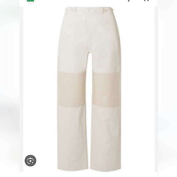 NWT$895 TRE Natalie Ratabesi Missy Two Tone Linen Cotton Trousers Wide Leg Pants - Picture 3 of 16